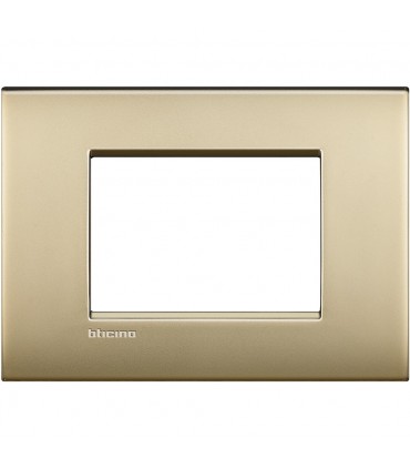 Bticino Wohnraumleuchte Platte AIR 3 Module satiniert gold LNC4803OF