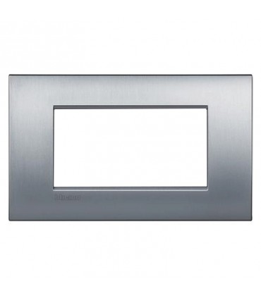 Teller Bticino LivingLight AIR gebürstetes Chrom 4 Plätze LNC4804CRS