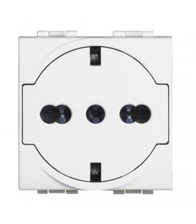 Bticino LivingLight FLAT Schuko-Steckdose mit Schutzart weiß 10/16A N4140/16F