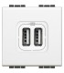 Bticino LivingLight Doppel-USB-Steckdose mit Netzgerät N4285C2