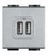 Bticino LivingLight Doppel-USB-Steckdose mit Netzteil NT4285C2