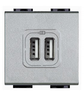 Bticino LivingLight Doppel-USB-Steckdose mit Netzteil NT4285C2