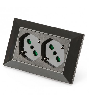 Fanton Eingebaute Mehrfachsteckdose Opera mit 2 universelle Steckdose 3 Mod. Grau 42101