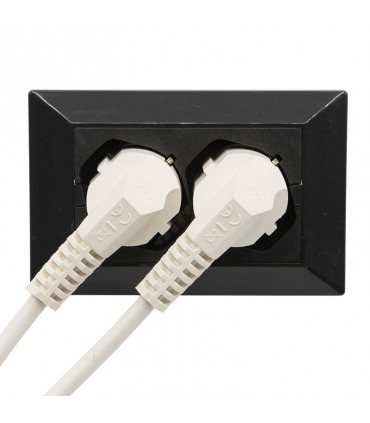 Fanton Eingebaute Mehrfachsteckdose Opera mit 2 universelle Steckdose 3 Mod. Grau 42101