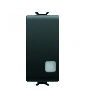 Gewiss Chorus schwarz beleuchteter Schalter GW12003