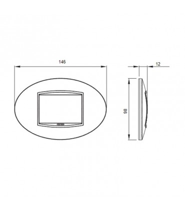 Gewiss Chorus Abdeckrahmen ART 3P schieferfarben GW16303VA