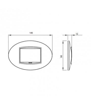 Gewiss Abdeckrahmen ART 3P Titan GW16303VT