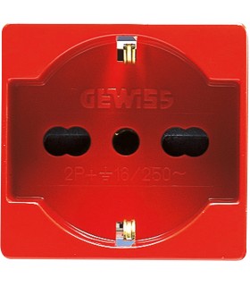 Gewiss System-Zweifach-Ultrabuchse rot GW20296
