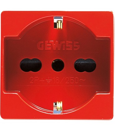 Gewiss System-Zweifach-Ultrabuchse rot GW20296