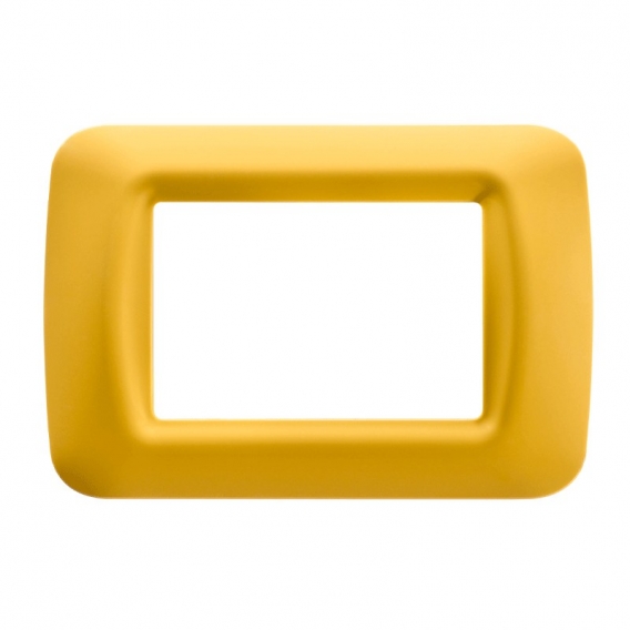 Aufsatzplatte Gewiss System gelb Mais 3-Sitzer GW22583
