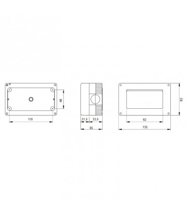 Gewiss-Gehäuse für System-Horizontalgeräte 4-fach geschützt IP40