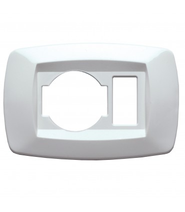 Master modì Abdeckrahmen weiß 1 Modul + unel schuko MD10NU1