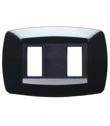 Master Modì Abdeckrahmen für Bticino 2 Module schwarz MD202