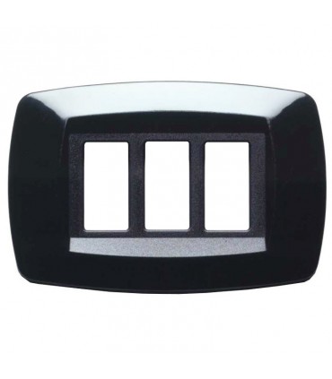 Master Modì Abdeckrahmen für Bticino 3 Module schwarz MD213