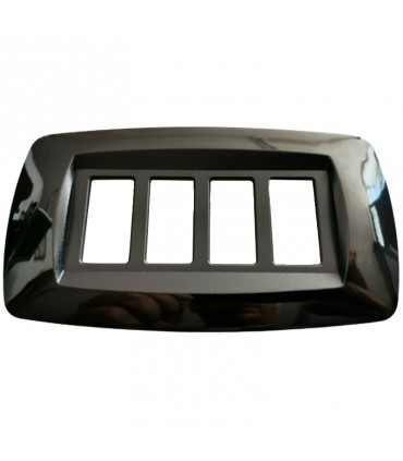 Master Modì Abdeckrahmen für Bticino 4 Module Schwarz MD234