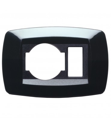 Master modì Abdeckrahmen schwarz 1 Modul + unel schuko MD20UN1