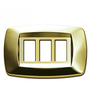 Master Modì Abdeckrahmen für Bticino 3 Module Messing MD213