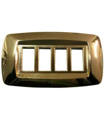 Master Modì Abdeckrahmen für Bticino 4 Module Messing MD214