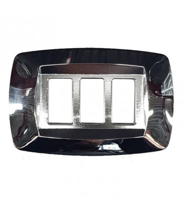 Master Modì Abdeckrahmen für Bticino 3 Module silver MD223