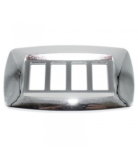 Master Modì Abdeckrahmen für Bticino 4 Module silber MD224