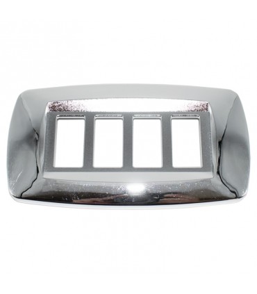 Master Modì Abdeckrahmen für Bticino 4 Module silber MD224