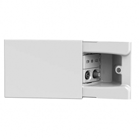 4Box Hide 3 Module verschiebbare Unterputzdose mit einer zweipoligen Steckdose und TV/Sat-Buchse weiß 4B.01.008