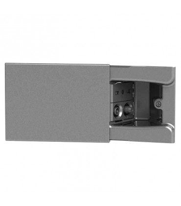 Unterputzdose 4Box Hide 3 Schiebe-Module mit einer zweipoligen Steckdose und Tv/Sat-Steckdose grau Tekno 4B.02.008