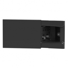 4Box Hide 3 Module Schiebesockel mit einer zweipoligen Steckdose und Tv/Sat-Buchse dunkelgrau
