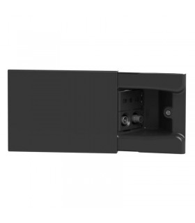 4Box Hide 3 Module Schiebesockel mit einer zweipoligen Steckdose und Tv/Sat-Buchse dunkelgrau