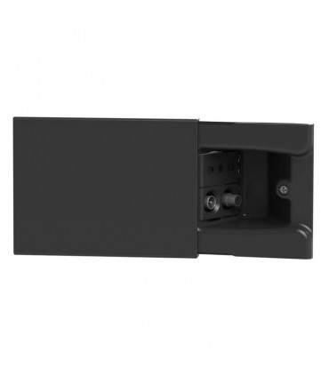 4Box Hide 3 Module Schiebesockel mit einer zweipoligen Steckdose und Tv/Sat-Buchse dunkelgrau