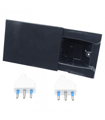 Unterputzdose 4Box Hide 3 Schiebe-Module mit einer Universal-Seitensteckdose dunkelgrau 4B.03.H21