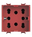4Box SIDE Schuko Steckdose für Bticino Matix Rot 2 Module 4B.AMR.H21