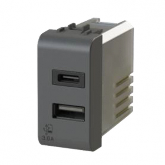 4Box 3.0A USB-Buchse für Gewiss Chorus Serie schwarz 4B.G12.USB.30