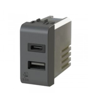 4Box 3.0A USB-Buchse für Gewiss Chorus Serie schwarz 4B.G12.USB.30