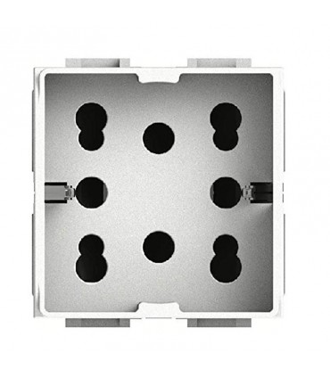 Universal-Doppelpass- und Schuko-Steckdose 10/16A 2 Module Seite 4Box Universalsteckdose für Gewiss System 4B.G20.H21