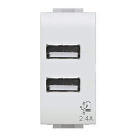 Doppel-USB-Buchse 4Box 2,4A für Bticino Axolute weiß 4B.HD.USB.24