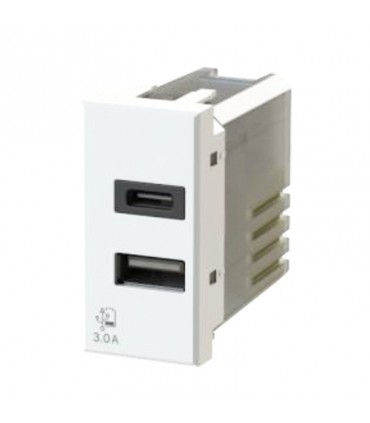 4Box 3.0A USB-Buchse für Bticino Axolute Serie weiß 4B.HC.USB.30