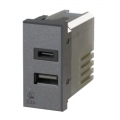 USB-Stecker 4Box 3.0A für Bticino Axolute Serie anthrazit 4B.HS.USB.30
