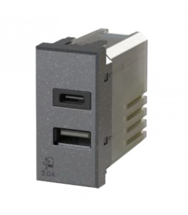 USB-Stecker 4Box 3.0A für Bticino Axolute Serie anthrazit 4B.HS.USB.30