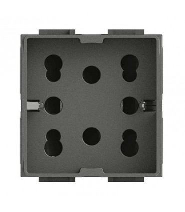 Universal zweipolig und schuko 10/16A 2 Module Seite 4Box für Living anthrazit 4B.L.H21