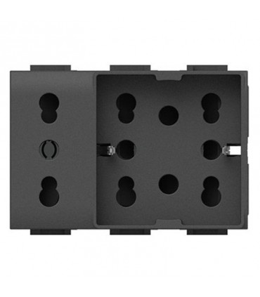 Universal Kontrabass und Schuko 10/16A 3 Module Seite 4Box Einzelsteckdose für Bticino Living antra 4B.L.H21.XL