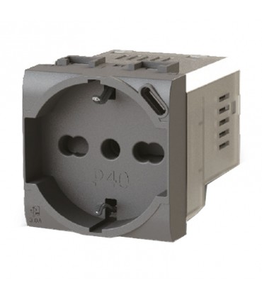 Bticino Livinglight 4B.L.P40 zweipolig und schuko 4Box P40 Steckdose mit USB 3.0A