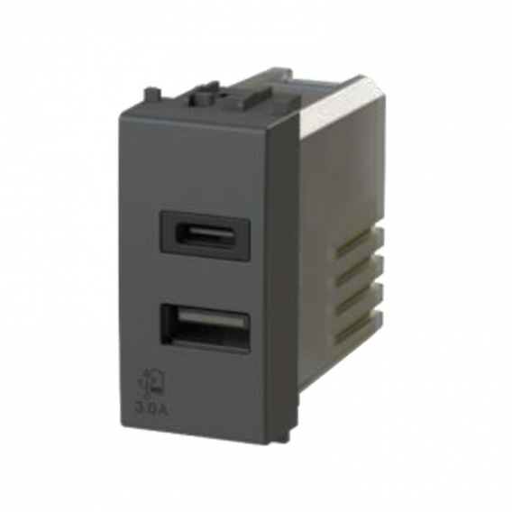 4Box 3,0A USB-Steckdose für Bticino LivingLight-Serie anthrazit 4B.L.USB.30