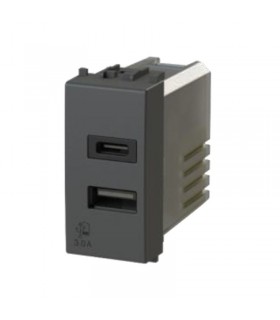 4Box 3,0A USB-Steckdose für Bticino LivingLight-Serie anthrazit 4B.L.USB.30