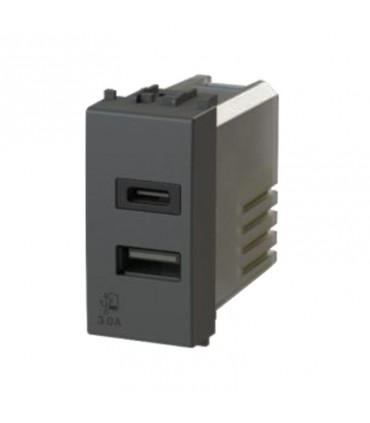 4Box 3,0A USB-Steckdose für Bticino LivingLight-Serie anthrazit 4B.L.USB.30
