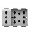 Universal zweipolig und schuko 10/16A 3 Module Side 4Box Einzelsteckdose für LivingLight Weiß 4B.N.H21.XL