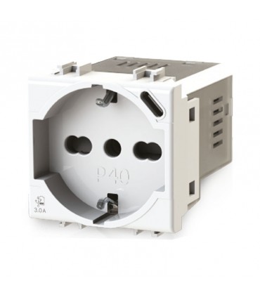 Bticino Livinglight 4B.N.P40 zweipolig und schuko 4Box P40 Steckdose mit USB 3.0A