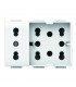 Universal-Steckdose 10/16A 3 Module Seite 4Box Unica für Vimar Plana 4B.V14.H21.XL