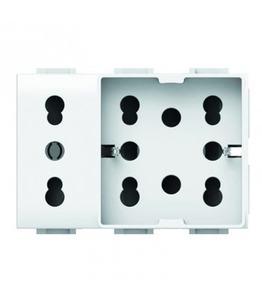 Universal-Steckdose 10/16A 3 Module Seite 4Box Unica für Vimar Plana 4B.V14.H21.XL
