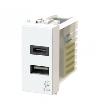 USB-Stecker 4Box 3.0A für Vimar Plana Serie weiß 4B.V14.USB.30